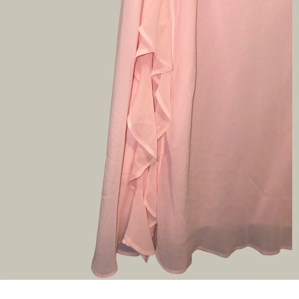 Wild Fable Pink Ruffle‎ Midi Skirt XXL Pastel Chiffon Side Slit WFB1405BJ NWT